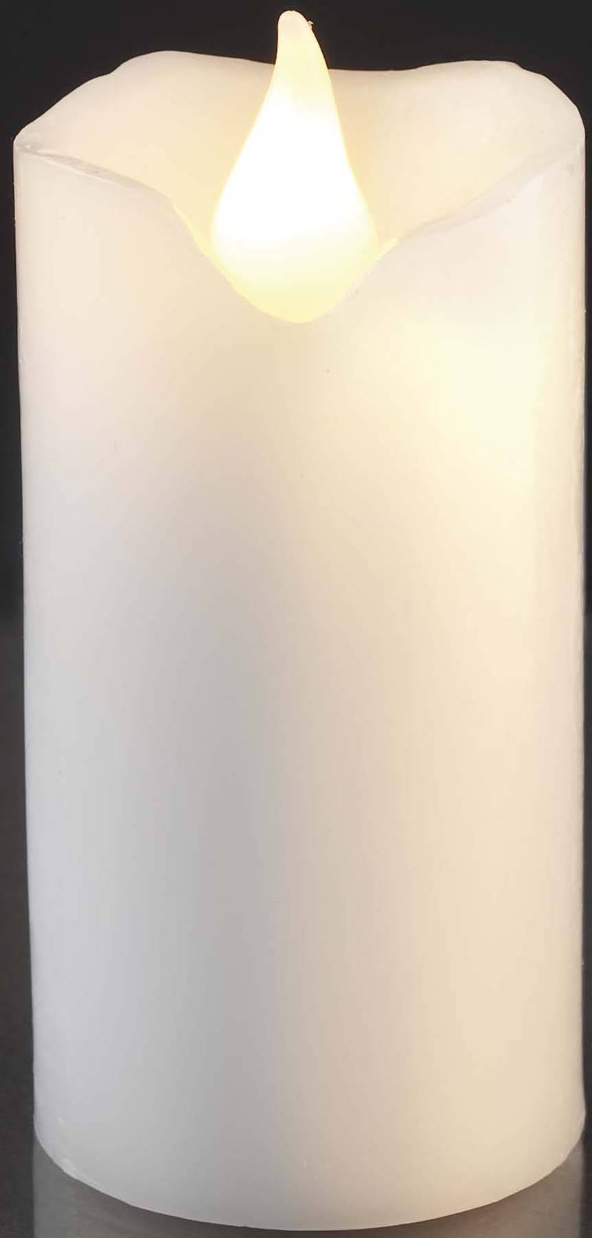 Hellum LED-Wachskerze H:9,5cm weiß batterieb. 572124-0
