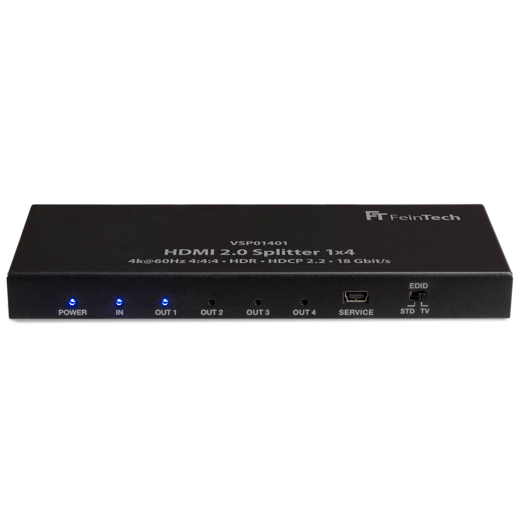 FeinTech VSP01401 HDMI 2.0 Splitter 1 In 4 Out mit Downscaler 4K-0