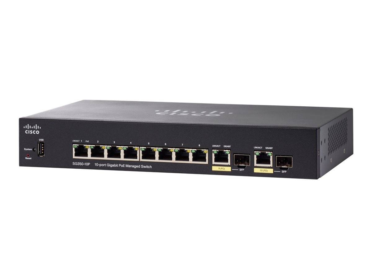 Cisco Small Business SG350-10P - Switch - L3 - managed - 8 x 10/100/1000 (PoE+)-0
