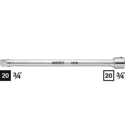 Eine silberne Verlängerung für Werkzeuge mit der Aufschrift 'HAZET 1018', umgeben von den Maßen '20 3/4'.