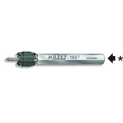 Metallischer Werkzeuggriff von 'Hazet 1967 Germany' mit einem rotierenden Teil links und schwarzem Pfeil und Symbol rechts.