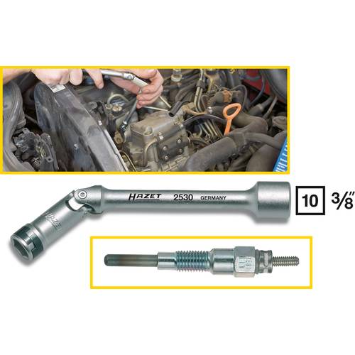 Hazet 2530 Glühkerzen-Schlüssel 10 mm Antrieb 3/8 (10 mm) 140 mm 1 St.