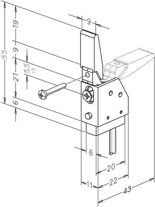 Riegelschaltkontakt 878 o. Schließbl. 4 m ASSA ABLOY-2