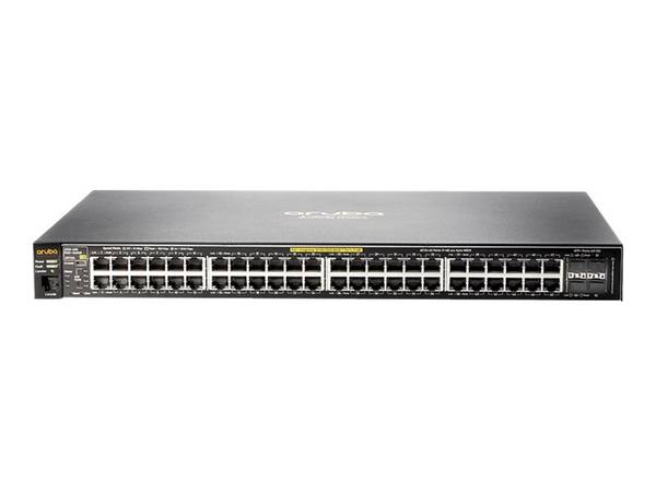 HPE Aruba 2530-48G-PoE+ - Switch - managed - 48 x 10/100/1000 (PoE+) + 4 x Gigabit SFP - Desktop, an Rack montierbar, wandmontierbar - PoE+