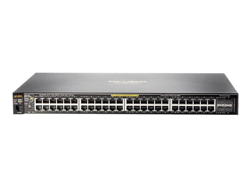 HPE Aruba 2530-48G-PoE+ - Switch - managed - 48 x 10/100/1000 (PoE+) + 4 x Gigabit SFP - Desktop, an Rack montierbar, wa-0
