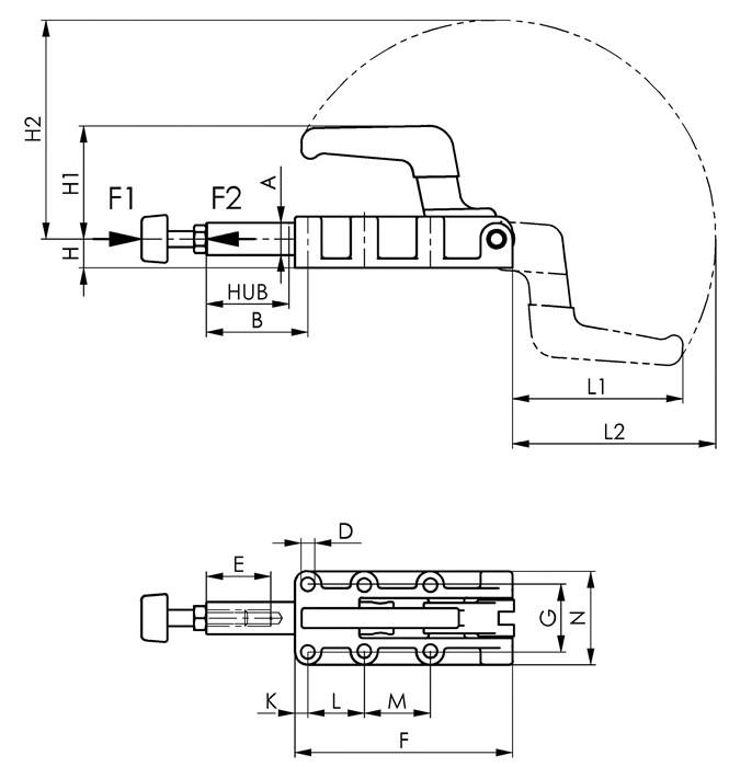 Schubstangenspanner Nr.6842PK Gr.5 schwer massiver Handhebel AMF-1