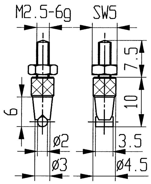 Messeins.D.2mm horiz.Zyl.M2,5 STA z.Messuhren KÄFER-0