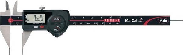 Messschieber 16EWRSM IP67 150mm dig.Datenausg.feine Messsp.rd.(1,5 mm)m.Kal.MAHR