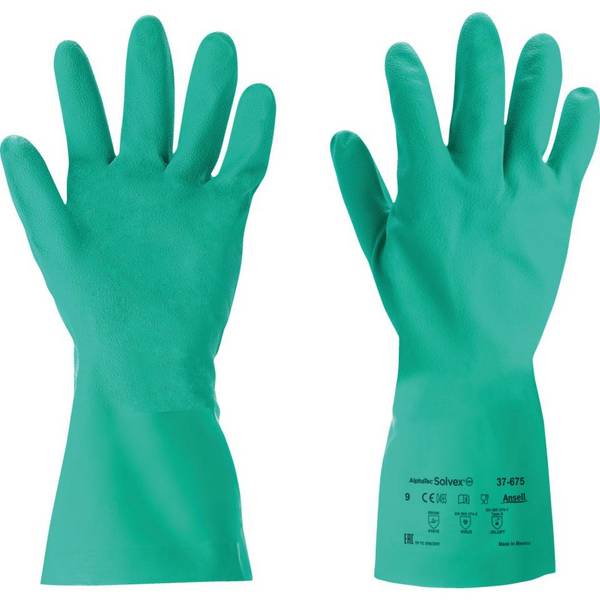 Ansell AlphaTec™ Handschuh 37-675, Kat.III, grün, Nitril, 330mm,Größe 8