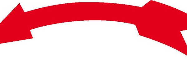 Drehrichtungspfeil, linksweisend, rot, Folie, selbstklebend, 19x111mm, 5/Bogen