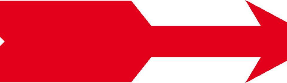 Drehrichtungspfeil, rot, Folie, selbstklebend, 10x60mm, 5/Bogen-0
