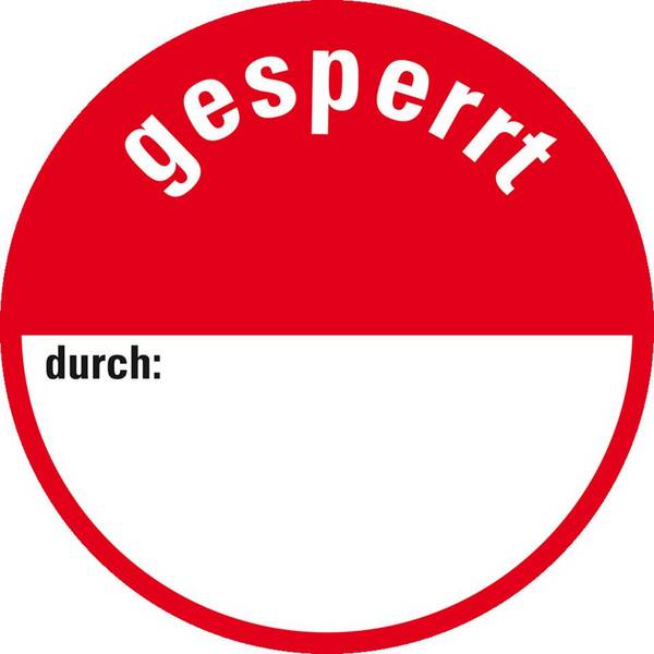 Klebepunkte für Qualitätskontrolle gesperrt, Folie, selbstklebend, Ø 30mm, 18/Bogen