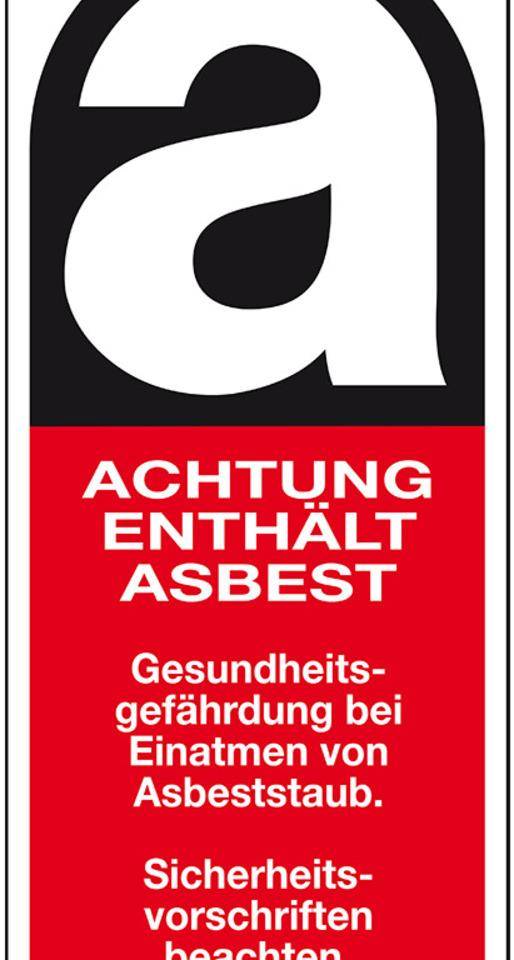 Gefahrenkennzeichen Achtung enthält Asbest, Typ B, Folie, selbstklebend, 100x240mm-0