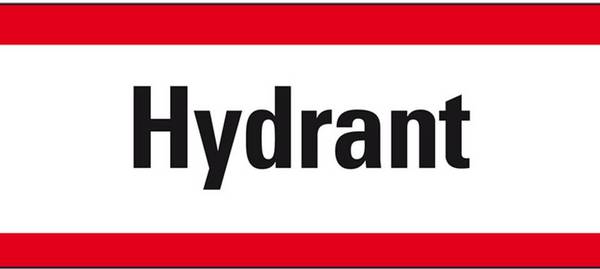 Feuerwehrzeichen Hydrant, Aluminium, 297x105mm