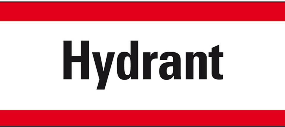 Feuerwehrzeichen Hydrant, Aluminium, 297x105mm-0