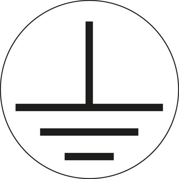 Leiterkennzeichen Erde, RoHS-konform, Folie, selbstklebend, Ø 12,5mm, 20/Bogen, DIN EN 60445 / IEC 60417