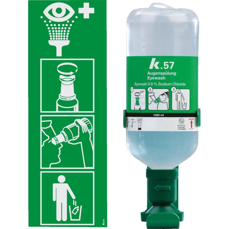 K.57 Augenspülstation mit Einzelhalterung, zur Wandmontage, 1x1000ml/Flasche-0