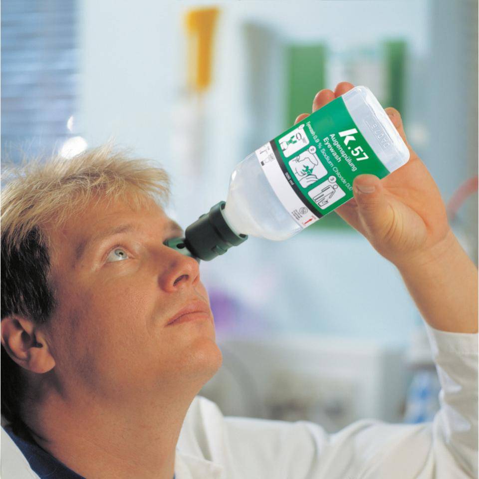 K.57 Augenspülstation mit Einzelhalterung, zur Wandmontage, 1x1000ml/Flasche-1