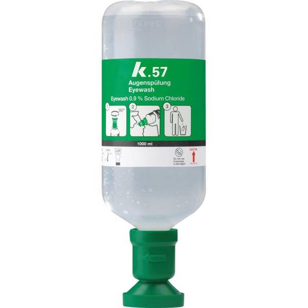 K.57 Augenspülflasche, EN 15154-4, Spülzeit 10 Minuten, 1000ml/Flasche