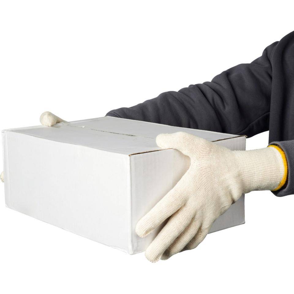 Schutzhandschuh Soft, Kategorie I, EN 420, natur, Baumwolle, 250mm, Größe 10-3