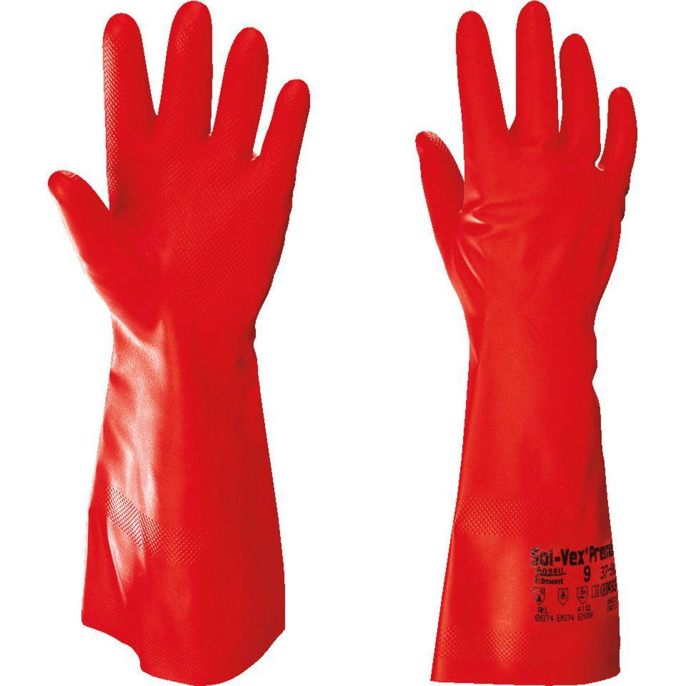 Ansell AlphaTec® Handschuh Solvex 37-900, Kat.III, rot, Nitril, 380mm, Größe 11-0