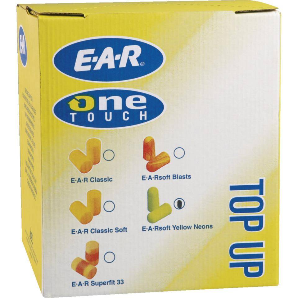 3M™ E-A-Rsoft™ Top up Box Gehörschutzstöpsel Yellow Neons™, Kategorie III, für Dispenser One Touch Pro™, 500 Paar/VE-0