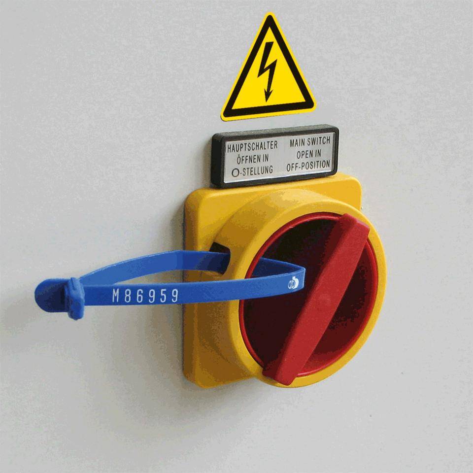 Warnschild Warnung vor elektrischer Spannung, Kunststoff, SL 100mm, ASR A1.3, DIN EN ISO 7010 W012-1