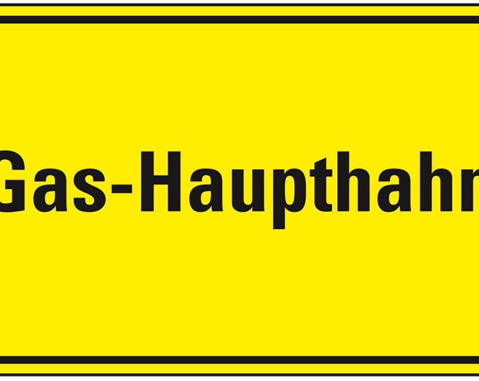 Hinweisschild Gas-Haupthahn, Kunststoff, 300x200mm-0