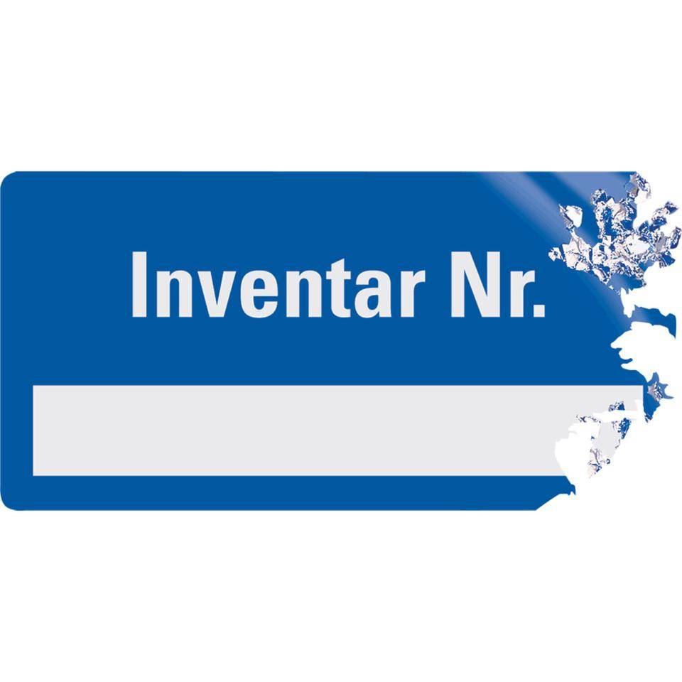 Inventaretikett Inventar Nr., einzeilig, schwarz, Dokumentenfolie, 40x20mm, 16/Bogen-1