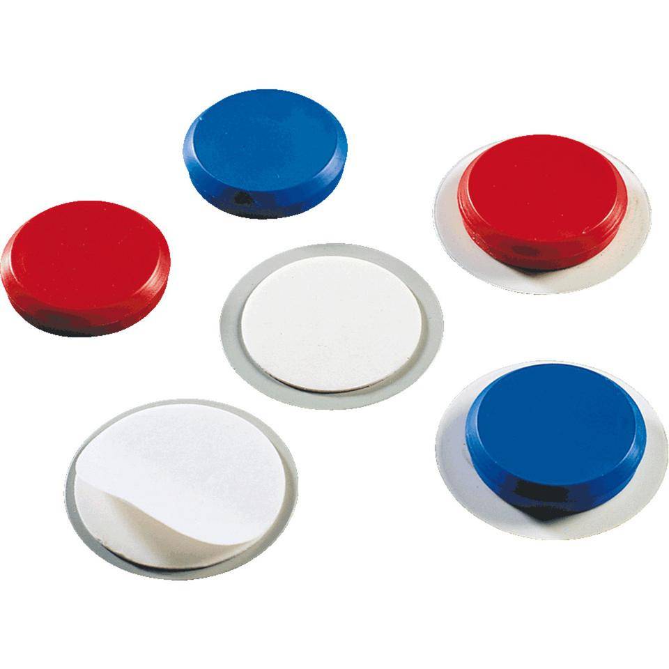 Magnet-Pads, rot, aus selbstklebendem Blech Ø 50mm, Magnete Ø 40mm, 10/VE-0