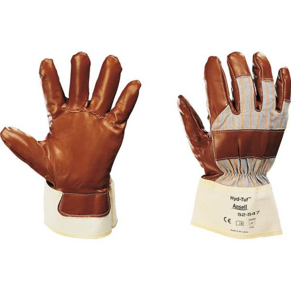Ansell Schutzhandschuh Hyd-Tuf® 52-547, Kat.II, braun, Nitril, 280mm, Größe 10