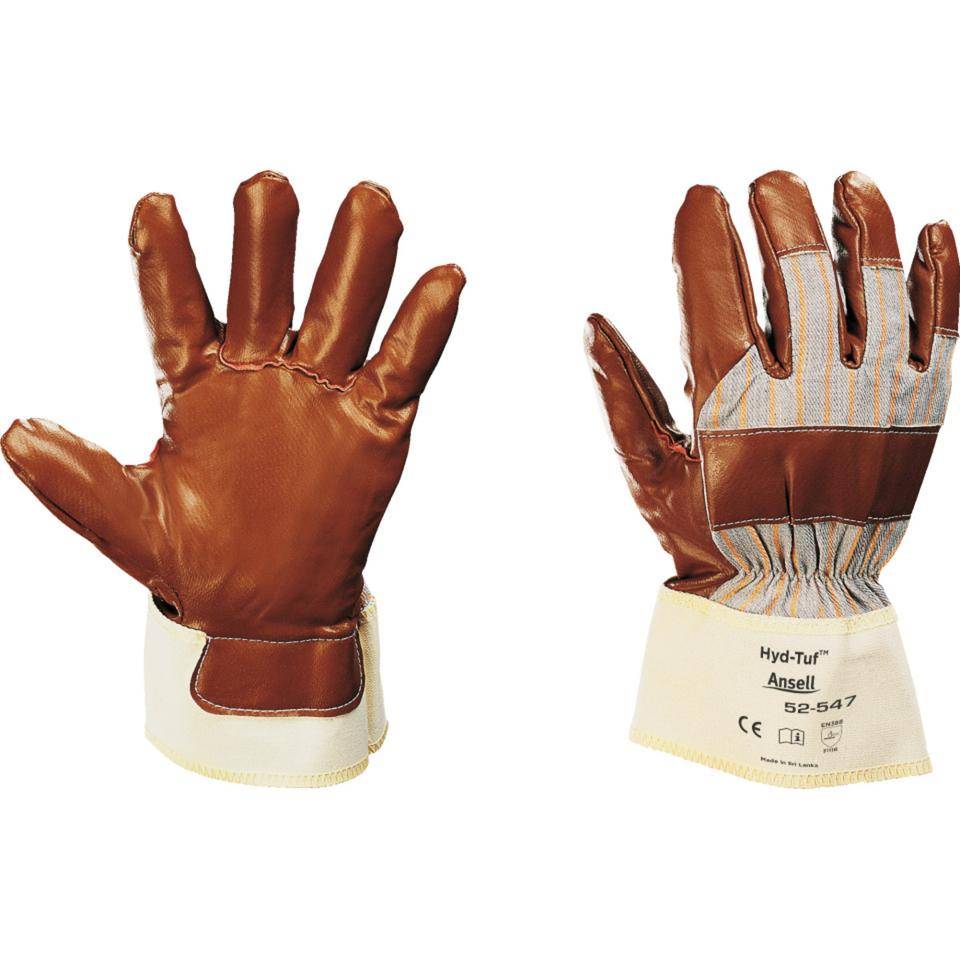 Ansell Schutzhandschuh Hyd-Tuf® 52-547, Kat.II, braun, Nitril, 280mm, Größe 10-0