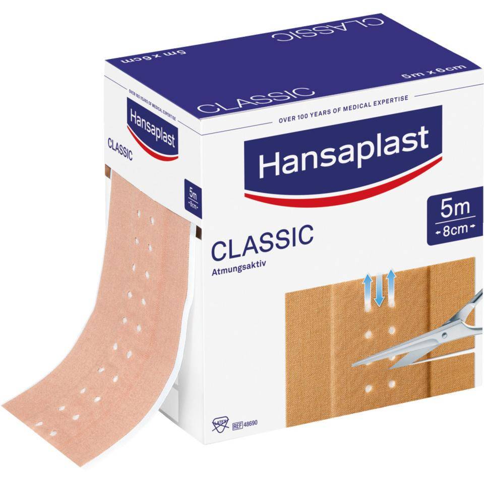 Hansaplast® Classic-Pflaster, luftdurchlässig, für normale Haut,8cm, 5m/Rolle-2