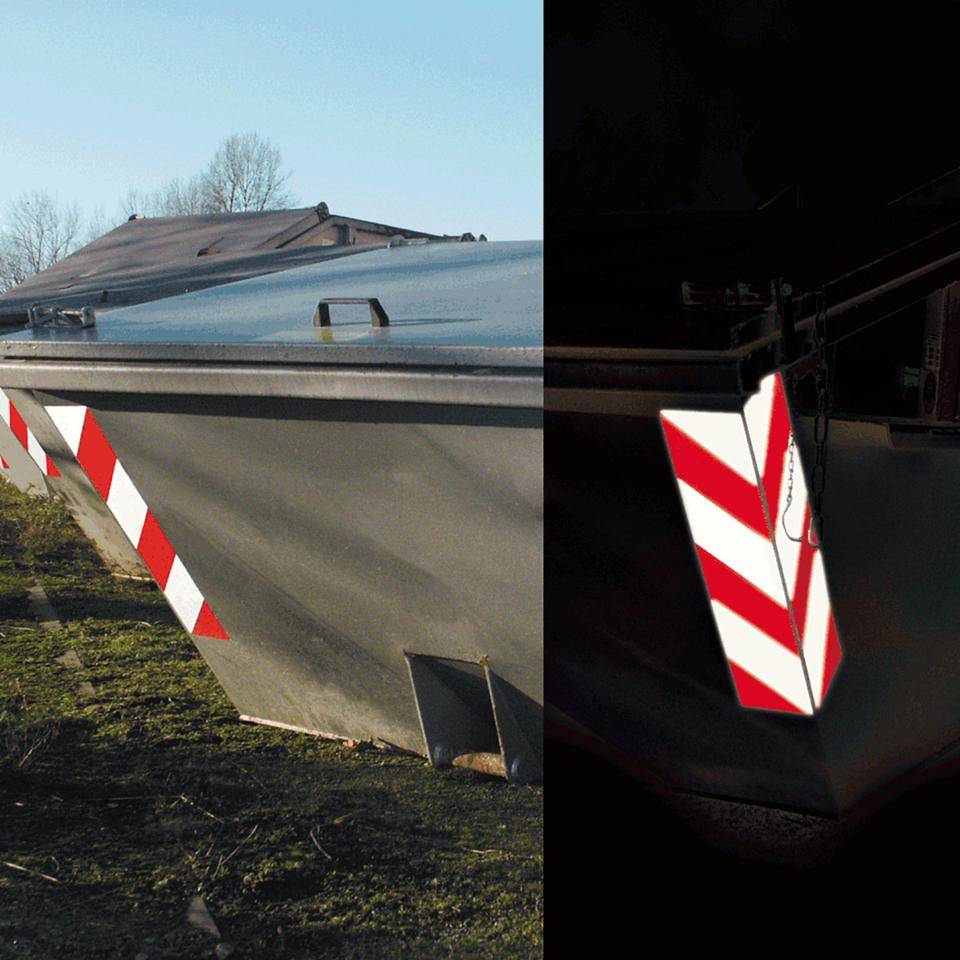 ORALITE® Containerwarnmarkierung, 4 links-/4 rechtsweisend, Reflexfolie, 141x705mm-1