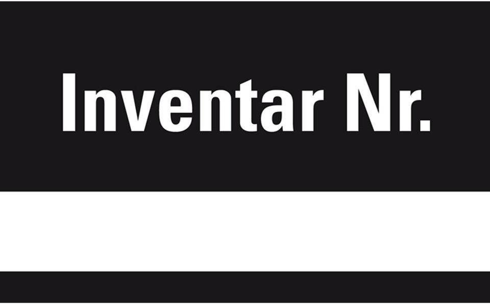 Inventaretikett Inventar Nr., einzeilig, schwarz, Dokumentenfolie, 40x20mm, 16/Bogen-0