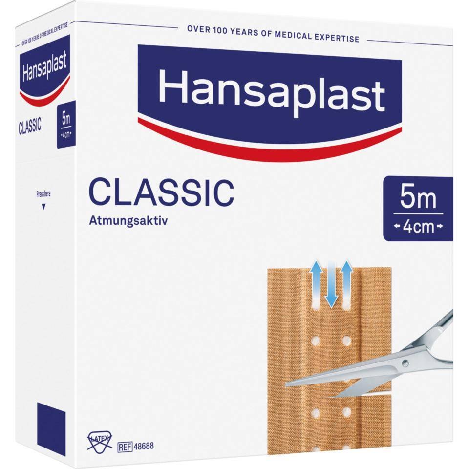 Hansaplast® Classic-Pflaster, luftdurchlässig, für normale Haut,4cm, 5m/Rolle-0