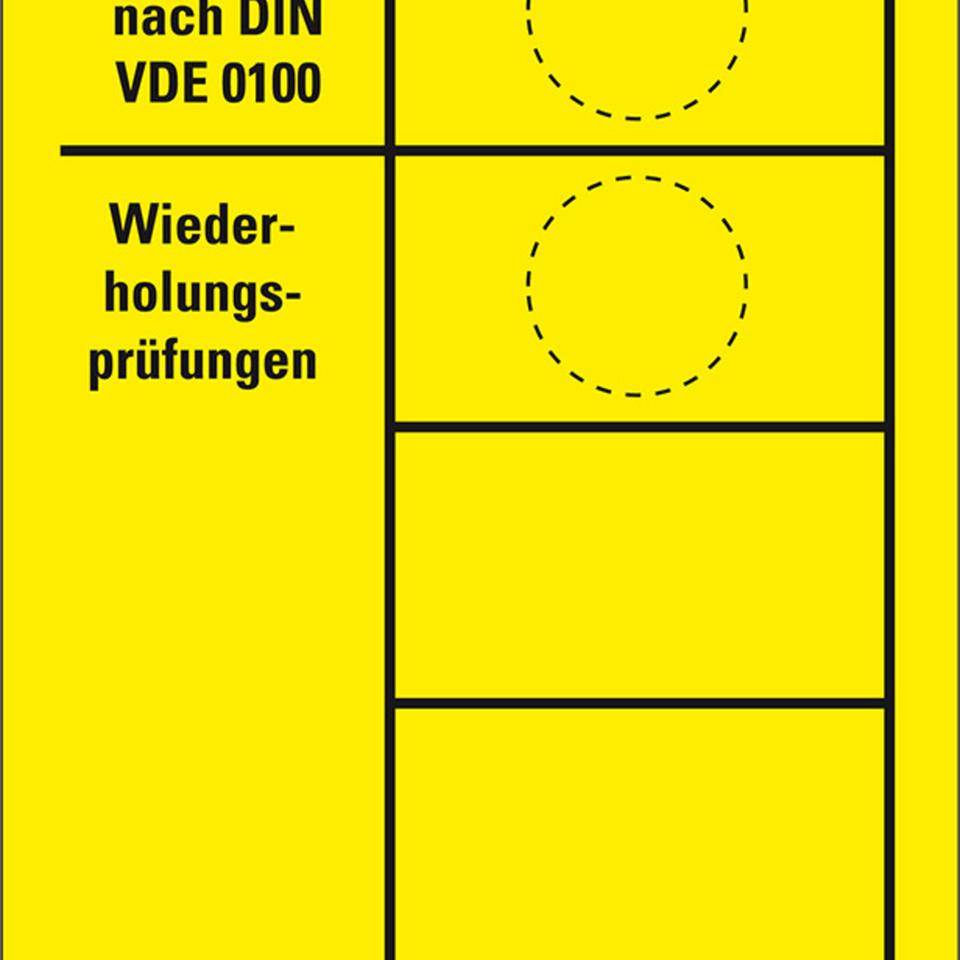 Prüfnachweis Typ A, Erstprüfung nach VDE 0100, Folie, ablösbar, 90x140mm-0