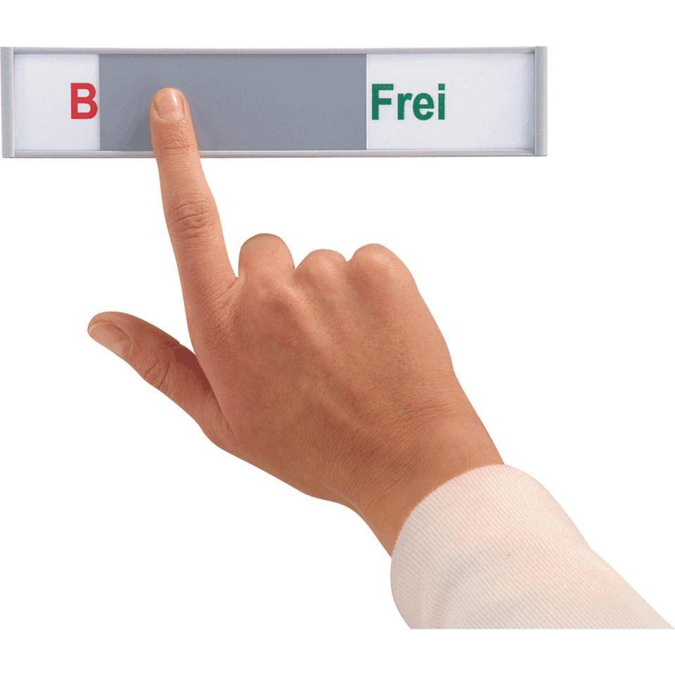 Silver Schiebeschild, ohne Text, mit Schieber, Aluminium, 180x36mm