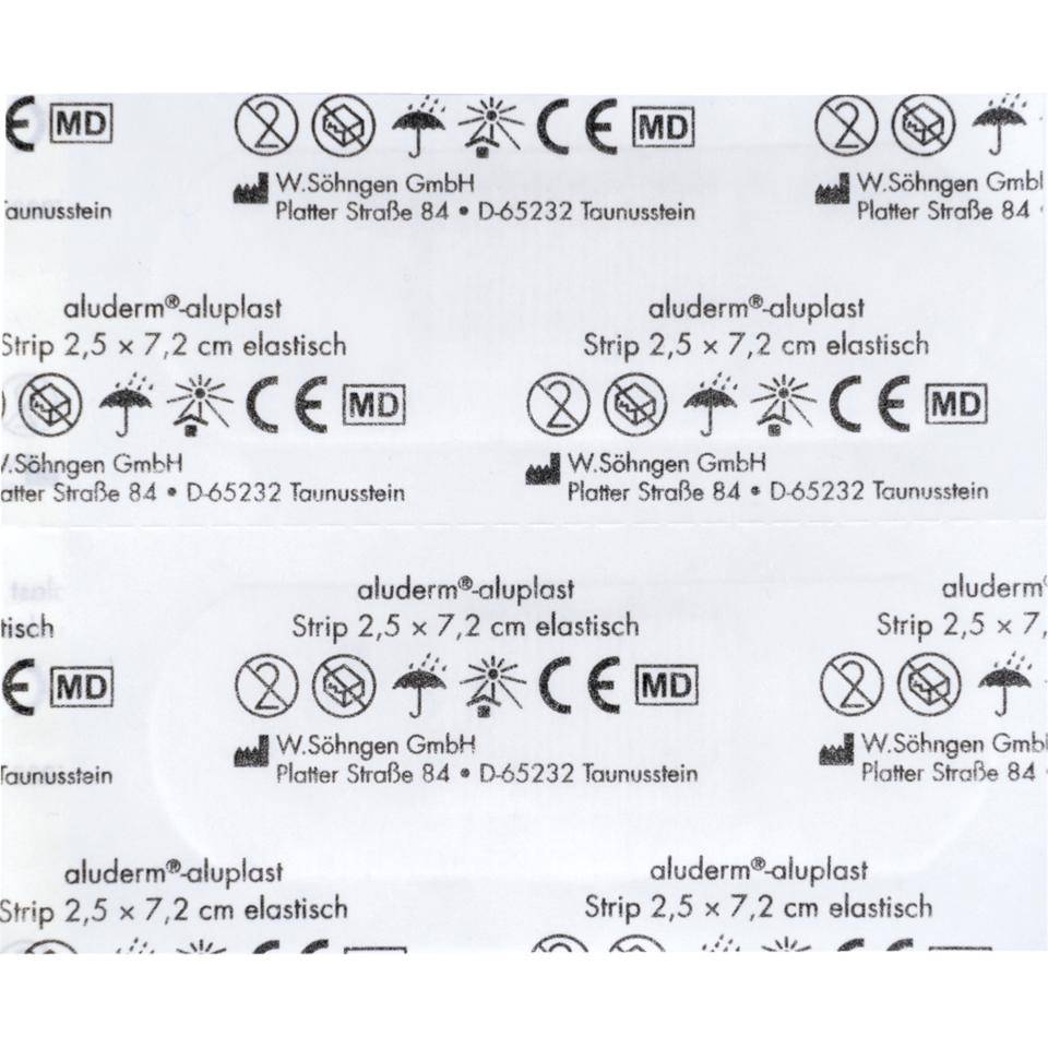 aluderm Pflaster-Strips, weiß, Polyestervlies, 7,2x2,5cm, 100/VE-2
