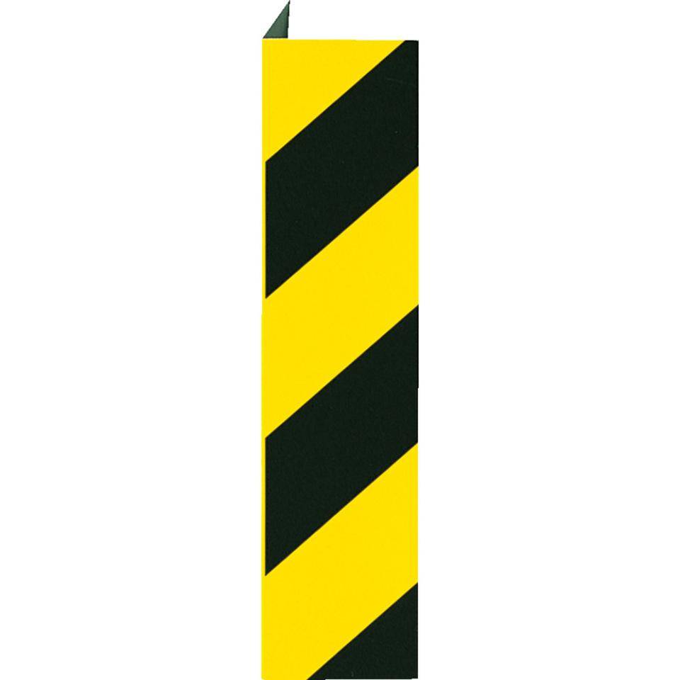 Winkelmarkierung, gelb/schwarz schraffiert, Aluminium, 100x990mm, ASR A1.3-2