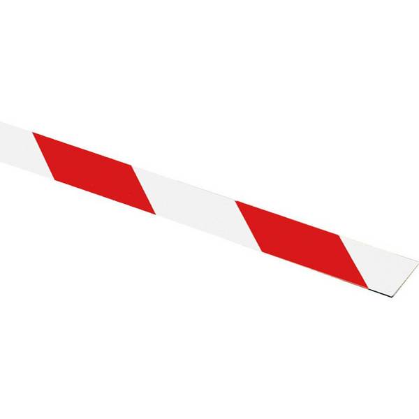 Flachmarkierung, rechtsweisend, rot/weiß schraffiert, Aluminium,50x990mm, ASR A1.3