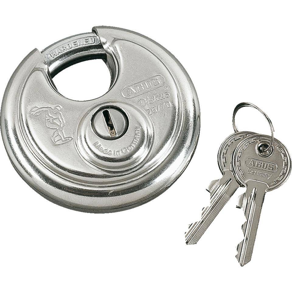 ABUS Diskus-Schloss, rostfreiem Edelstahl, Durchmesser 71mm, Bügel 10mm-0
