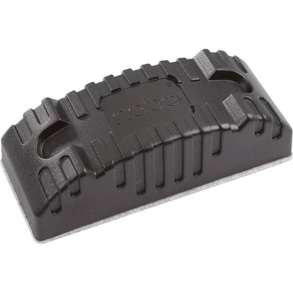 nobo Tafelwischer, magnetisch, schwarz, Kunststoff, Löschfilztuch auswechselbar