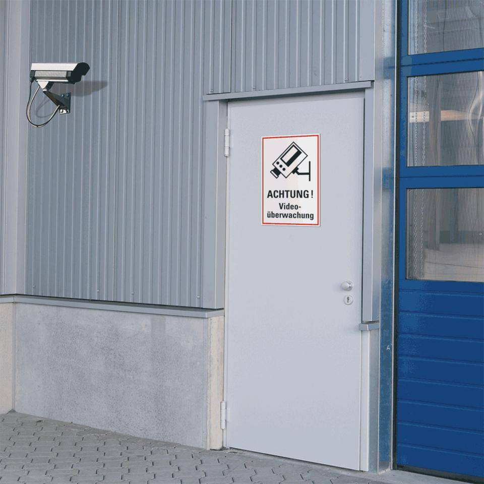 Hinweisschild Achtung! Videoüberwachung, Pikto, Folie, selbstklebend, 200x300mm-1
