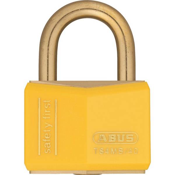 ABUS Vorhängeschloss, gelb, verschiedenschl., Kunststoffummantelung, 2 Schlüsseln