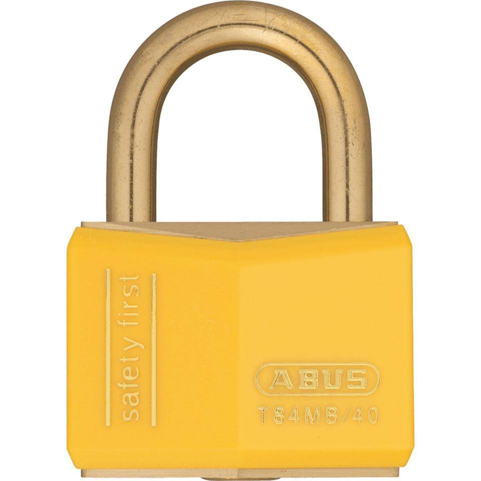 ABUS Vorhängeschloss, gelb, verschiedenschl., Kunststoffummantelung, 2 Schlüsseln-0