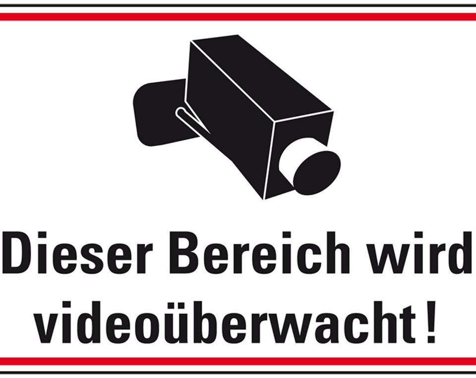 Hinweis-Kombischild Bereich wird videoüberwacht, Kunststoff, 300x200mm-0