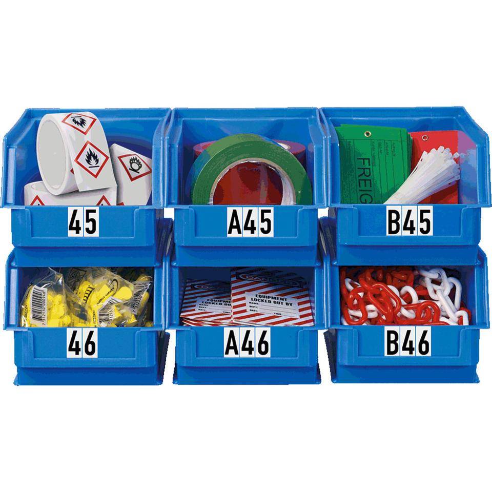Kombipackung Ziffer 0-9, weiß/schwarz, Folie, SH 75mm, 38x88mm, 10 je Ziffer/VE-1