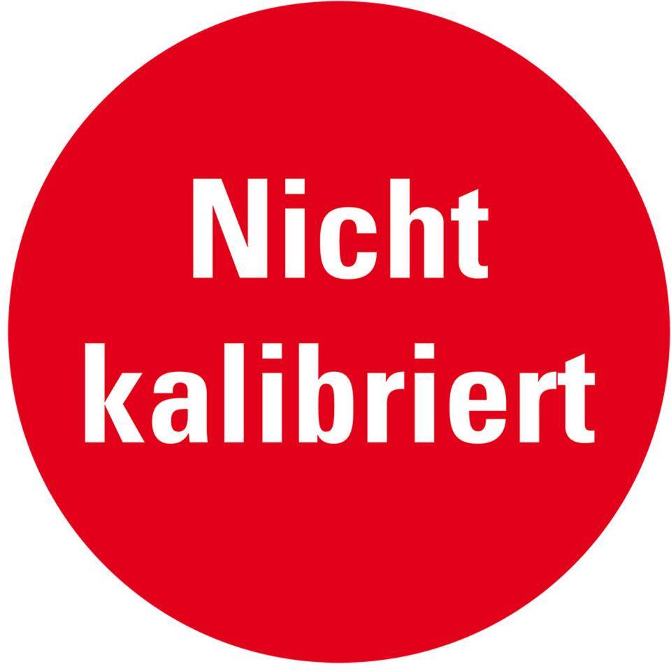 Prüfplakette Nicht kalibriert, rot, Folie, selbstklebend, Ø 10mm, 10/Bogen-0