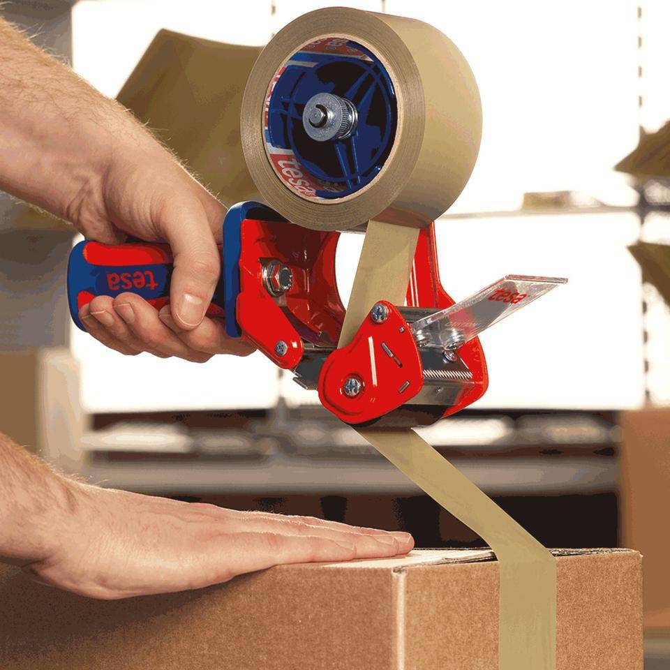 tesa® 6400 Handabroller COMFORT, verdecktes Messer, verstellb. Rollenbremse-1